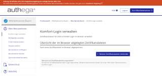 Bildschirmfoto von Komfort Login verwalten